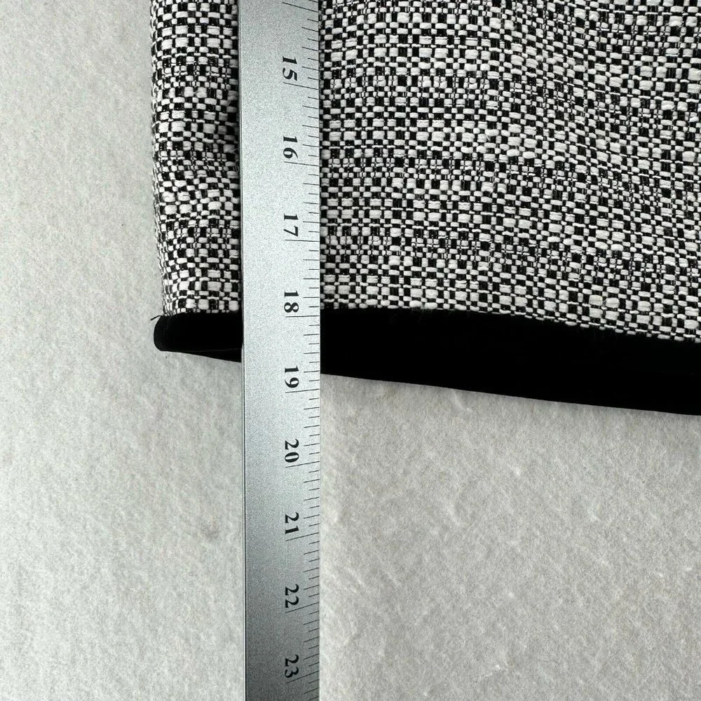 White House Black Market Skirt Sz 10 Tweed Pencil Mini Cotton Blend Black/White - Picture 6 of 6